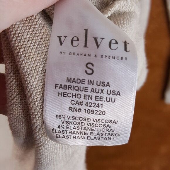 VELVET GRAHAM SPENCER Womens Sweater Small Cream Cardigan Duster Open Soft Knit - Picture 4 of 6